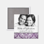 GC | Erika  Damask Save the Date-Eggplant Magneet (Voorkant / Achterkant)