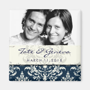 GC Erika Damask Save the Date Navy Magneet