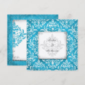 GC | Erika Damask Turquoise Golden Metalli Kaart (Voorkant / Achterkant)