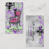 GC | fabelachtig Frans Heet Paars Damast van het Visitekaartje (Voorkant / Achterkant)