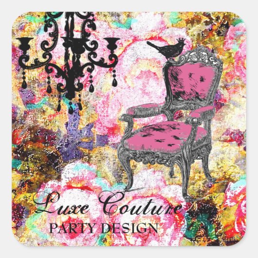 GC Fabulous French Shabby Roos Vierkante Sticker (Voorkant)