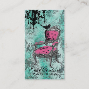 GC Fabulous French Turquoise Damask Visitekaartje