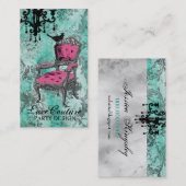 GC Fabulous French Turquoise Damask Visitekaartje (Voorkant / Achterkant)