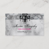 GC | Fantastisch Franse grijze Damask Visitekaartje (Achterkant)