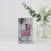 GC | Fantastisch Franse grijze Stippen Visitekaartje (Staand voorkant)