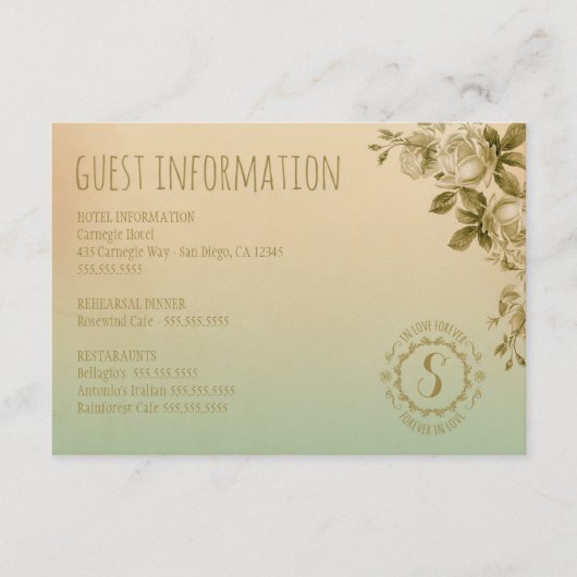 GC FOREVER IN LOVE GUEST INFO INFORMATIEKAARTJE (Voorkant)