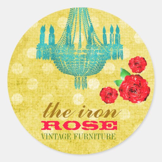 GC Geel  Roos Stippen Visitekaartje Ronde Sticker (Voorkant)