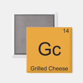 Gc - Gegrilde kaasschaafscheikunde symbool Magneet (Voorkant / Achterkant)