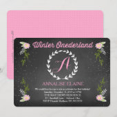 GC Girl Winter Onderland Pink Birthday Uitnodiging (Voorkant / Achterkant)