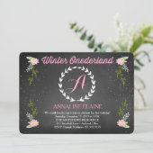 GC Girl Winter Onderland Pink Birthday Uitnodiging (Staand voorkant)