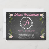 GC Girl Winter Onderland Pink Birthday Uitnodiging (Voorkant)