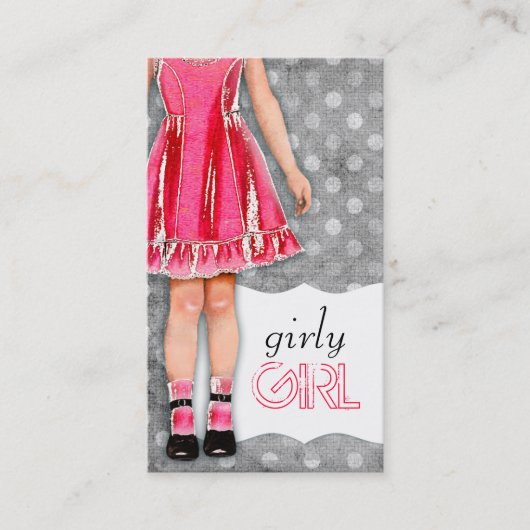 GC | Girly Girl Doll Hot Pink Visitekaartje (Voorkant)