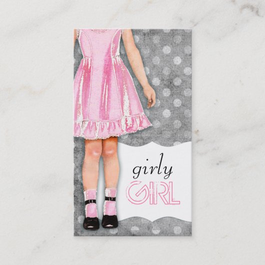GC | Girly Girl Doll Pink Visitekaartje (Voorkant)