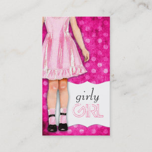 GC Girly Girl Doll Pink Visitekaartje
