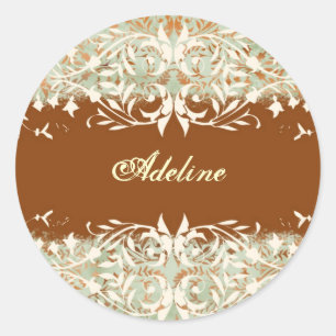 GC    Gouden Meloen Verbrand Sinaasappel Ronde Sticker