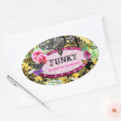 GC | grillige  roze bij Ovale Sticker (Envelop)