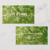 GC | Groene groene Floral Visitekaartje (Voorkant / Achterkant)