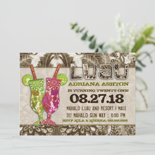 GC Hawaiian Cocktails Sandy Brown Kaart (Staand voorkant)