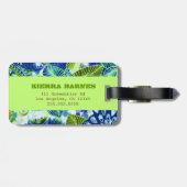 GC Hawaiian Hula Girl Limoen Blue Bagagelabel (Achterkant horizontaal)