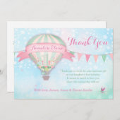 GC Heet Luchtballon Eerste Verjaardag Bedankkaart (Voorkant / Achterkant)