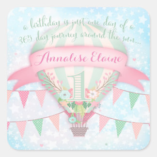 GC Hete Luchtballon Eerste Verjaardag Sticker