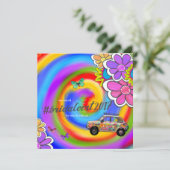 GC Hippy Tie Dye Invite Bridal Cert Kaart (Staand voorkant)