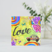 GC Hippy Tie Dye Invite Kaart (Staand voorkant)