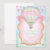 GC Hot Air Ballon First Birthday Claire Kaart (Voorkant / Achterkant)