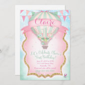 GC Hot Air Ballon First Birthday Claire Kaart (Voorkant / Achterkant)