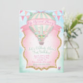 GC Hot Air Ballon First Birthday Olivia Kaart (Staand voorkant)