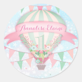 GC Hot Air ballon First Birthday Sticker Round 2
