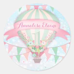 GC Hot Air ballon First Birthday Sticker Round 2