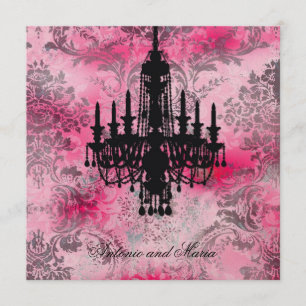 GC   Jolie Black Chandelier Pink Grey Damask Kaart