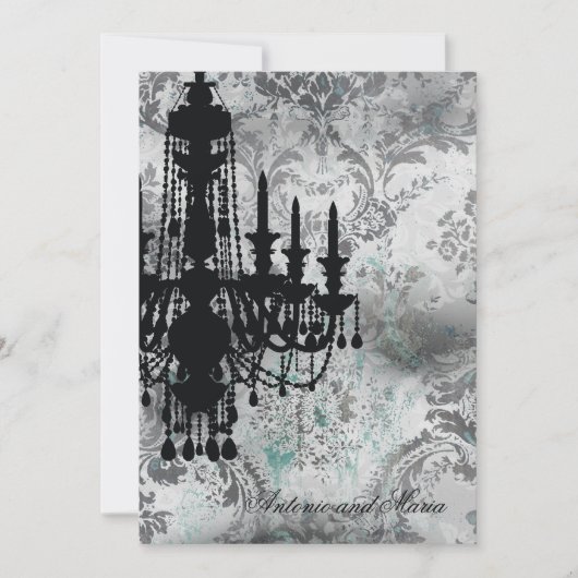 GC | Jolie Chandelier Gray Damask Kaart (Voorkant)