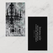 GC | Jolie Chandelier Gray Damask Visitekaartje (Voorkant / Achterkant)