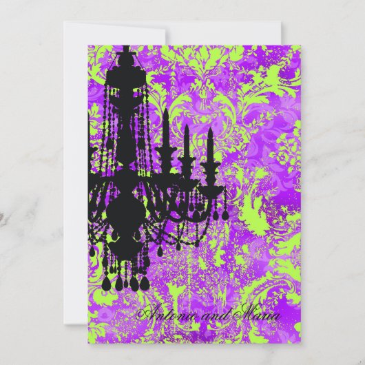 GC | Jolie Chandelier Hot Violet Damask Kaart (Voorkant)