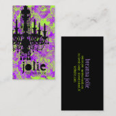 GC | Jolie Chandelier Hot Violet Damask Visitekaartje (Voorkant / Achterkant)
