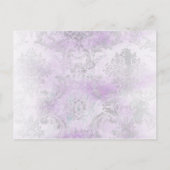 GC | Jolie Chandelier Paars Gray Damask Aankondigingskaart (Achterkant)