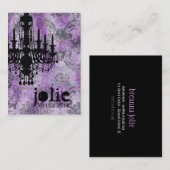 GC | Jolie Chandelier Paars Gray Damask Visitekaartje (Voorkant / Achterkant)