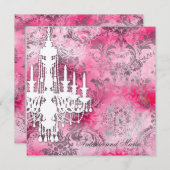 GC | Jolie Chandelier Pink Gray Damask Champagne M Kaart (Voorkant / Achterkant)