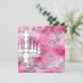 GC | Jolie Chandelier Pink Gray Damask Champagne M Kaart (Staand voorkant)