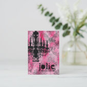 GC | Jolie Chandelier Pink Grey Damask Visitekaartje (Staand voorkant)