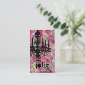 GC | Jolie Chandelier Pink Grey Damask Visitekaartje (Staand voorkant)