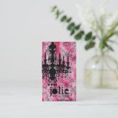 GC | Jolie Chandelier Pink Grey Damask Visitekaartje (Staand voorkant)