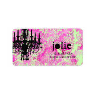 GC Jolie Chandelier Pink Limoen Damask Etiket