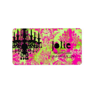 GC | Jolie Kroonluchter Hot Limoen Damask Etiket
