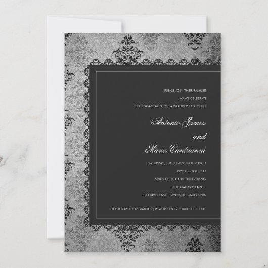 GC | Koolsteengrijze glam Kaart (Achterkant)