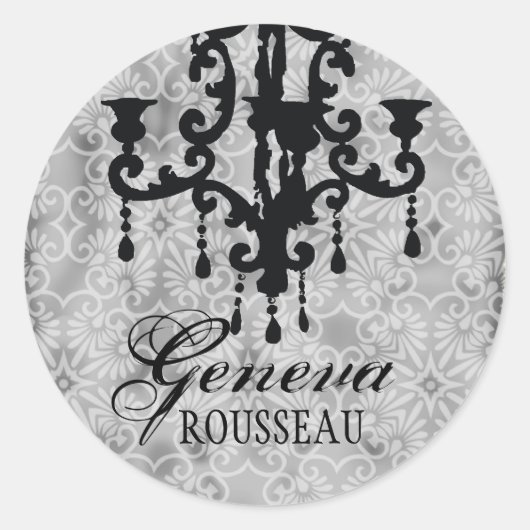GC |  kroonluchter gris Ronde Sticker (Voorkant)