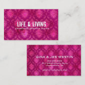 GC | Life & Living Damask Hot Pink Visitekaartje (Voorkant / Achterkant)