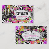 GC  Limoen Crush Charm Oerwoud Zebra Visitekaartje (Voorkant / Achterkant)